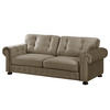 3-SITZER SOFA - Samt - Hellbraun, Textil (250/93/100cm) - home24