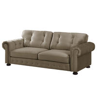 3-SITZER SOFA - Samt - Hellbraun, Textil (250/93/100cm) - home24