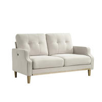 SOFA mit USB-Anschluss Stoff Beige - Beige, Holzwerkstoff (135/85/72cm) - Meubliv