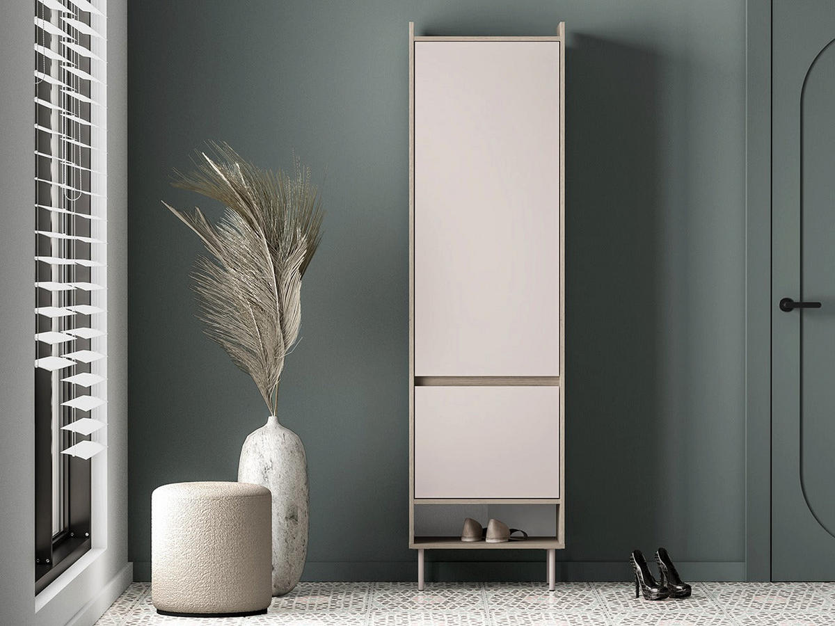 GARDEROBENSCHRANK – 54 cm – Voco – Kaschmir / Eichefarben - Kaschmir/Eichefarben, Holzwerkstoff (54/198/34cm) - hi-markt