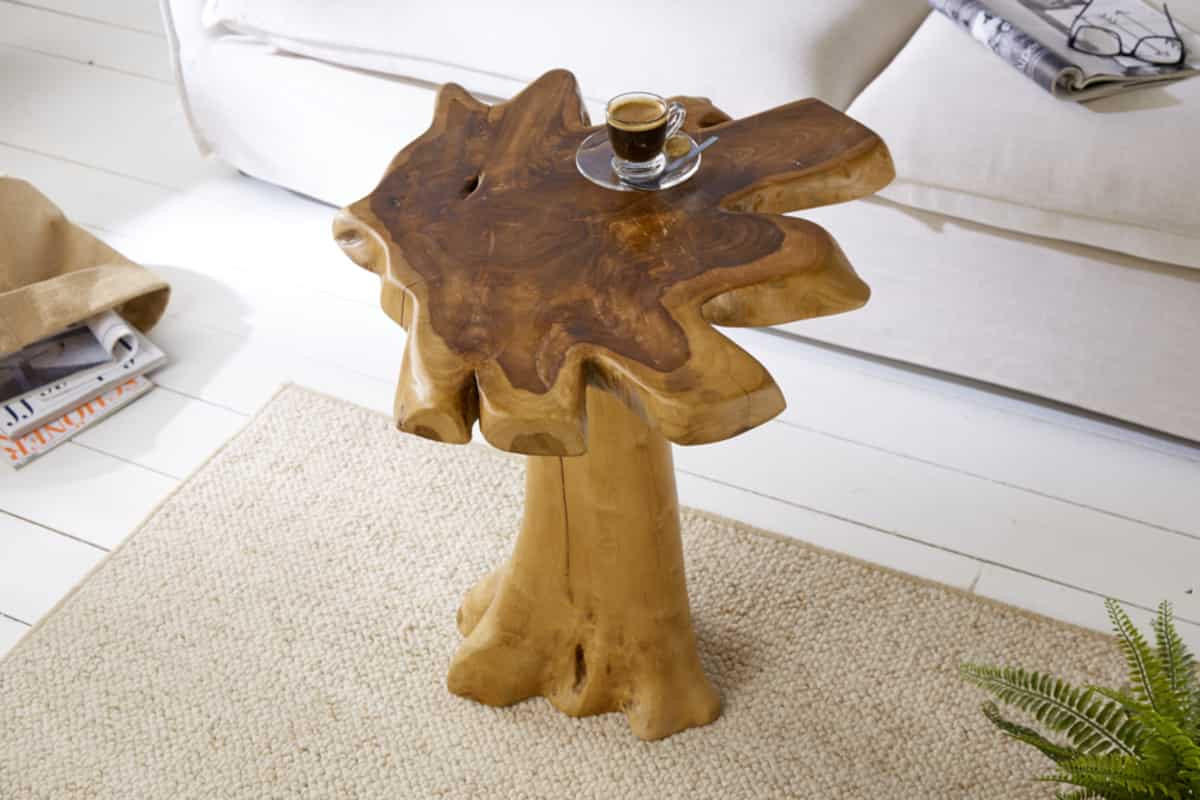 COUCHTISCH ROOT Teakholz rechteckig Natur 50cm - Braun, Holz (50/50/60cm) - riess-ambiente