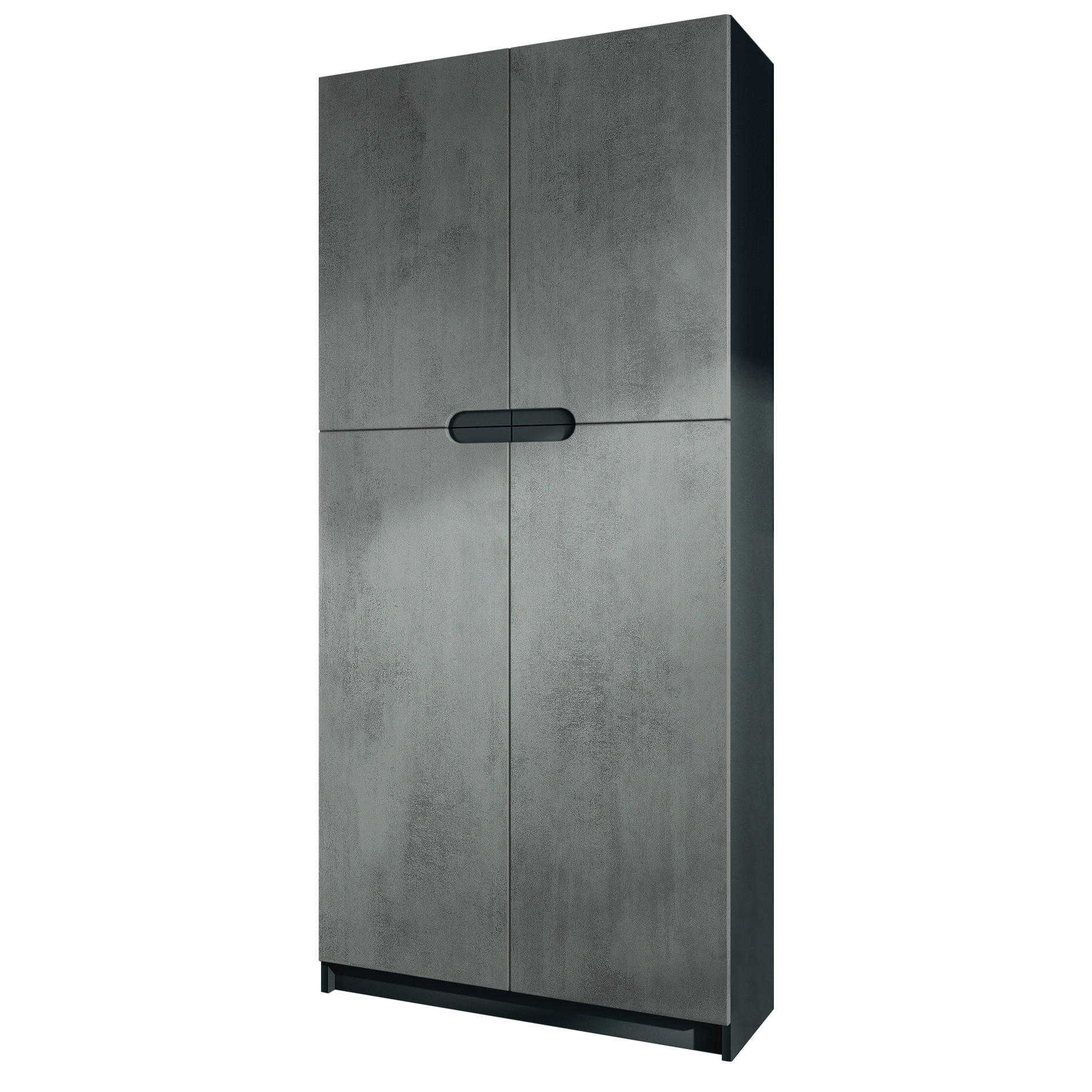 BÜROSCHRANK Logan Fronten in Beton Dunkel Optik - Dunkelgrau, Holzwerkstoff (82/185/37cm) - Vladon