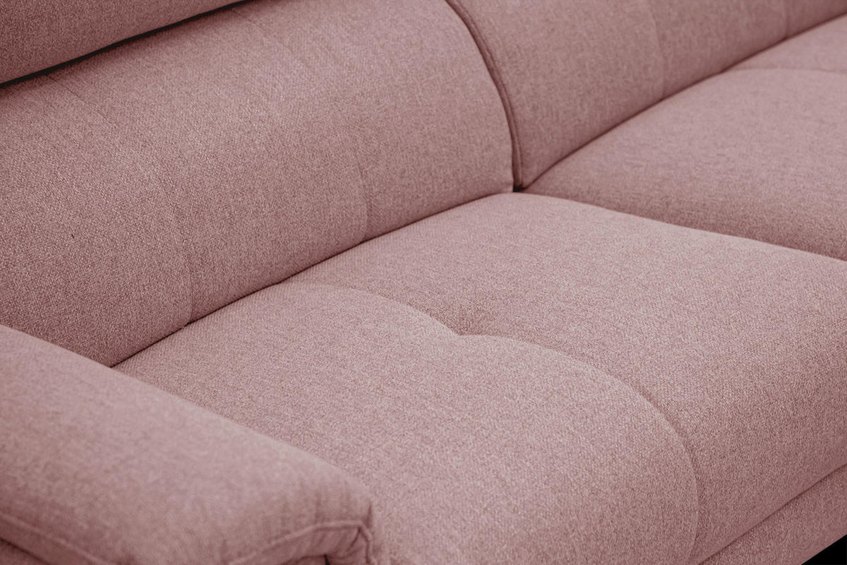 RELAXSOFA MATERA 3-Sitzer mit 2 Relaxfunktionen, hellrot - Hellrot/Schwarz, Holzwerkstoff/Textil (212/82/103cm) - Courtois Laville