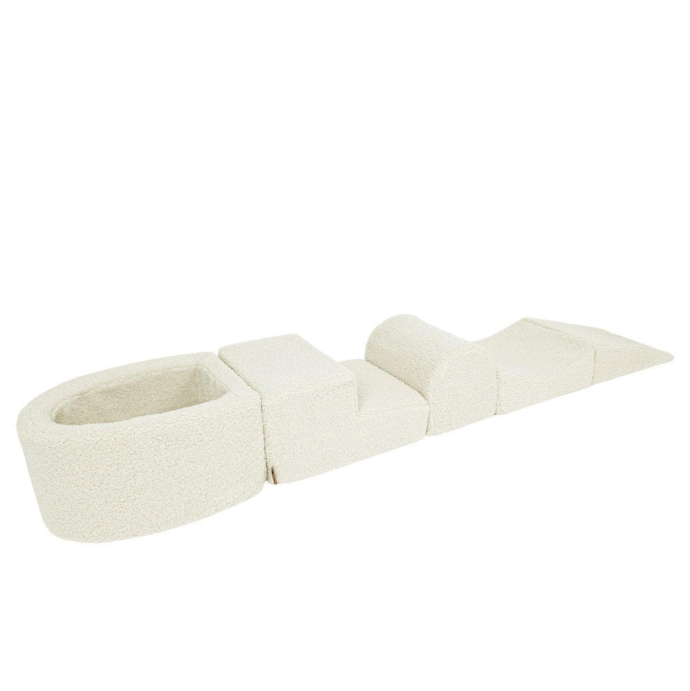 BÄLLEBAD klein mit Schaumstoff Bausteinen, Bearly, Creme - Creme, Textil (250/45/30cm) - MeowBaby