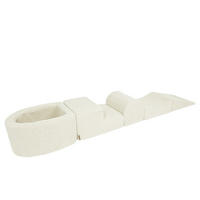 BÄLLEBAD klein mit Schaumstoff Bausteinen, Bearly, Creme - Creme, Textil (250/45/30cm) - MeowBaby
