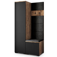 GARDEROBENSCHRANK LORI 95/181/51 cm Modern Eichefarben - Eichefarben/Schwarz, Holzwerkstoff (95/181/51cm) - MASSENO