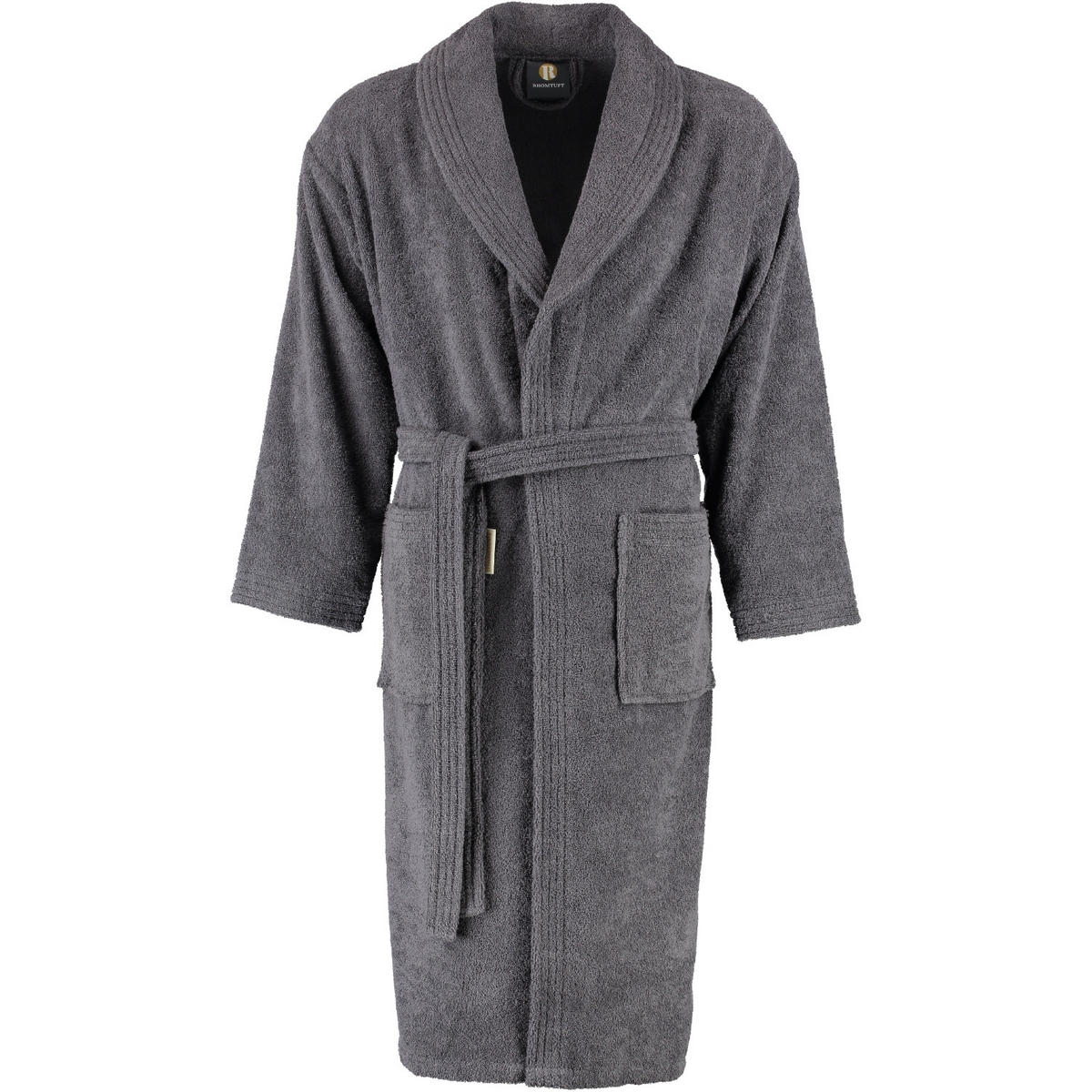 BADEMANTEL UNISEX SCHALKRAGEN SIR & LADY ZINN - 02 - Grau, Textil (Snull) - Rhomtuft