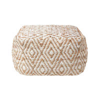 SITZPOUF Sierra mit Ethno-Muster, 60/60/30 cm - Beige, Textil (60/30/60cm) - Homescapes
