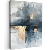 LEINWANDBILD Kunst - Grau - Gold - Abstrakt 30x40 cm - Dunkelgrau, Textil (30/40cm) - MuchoWow