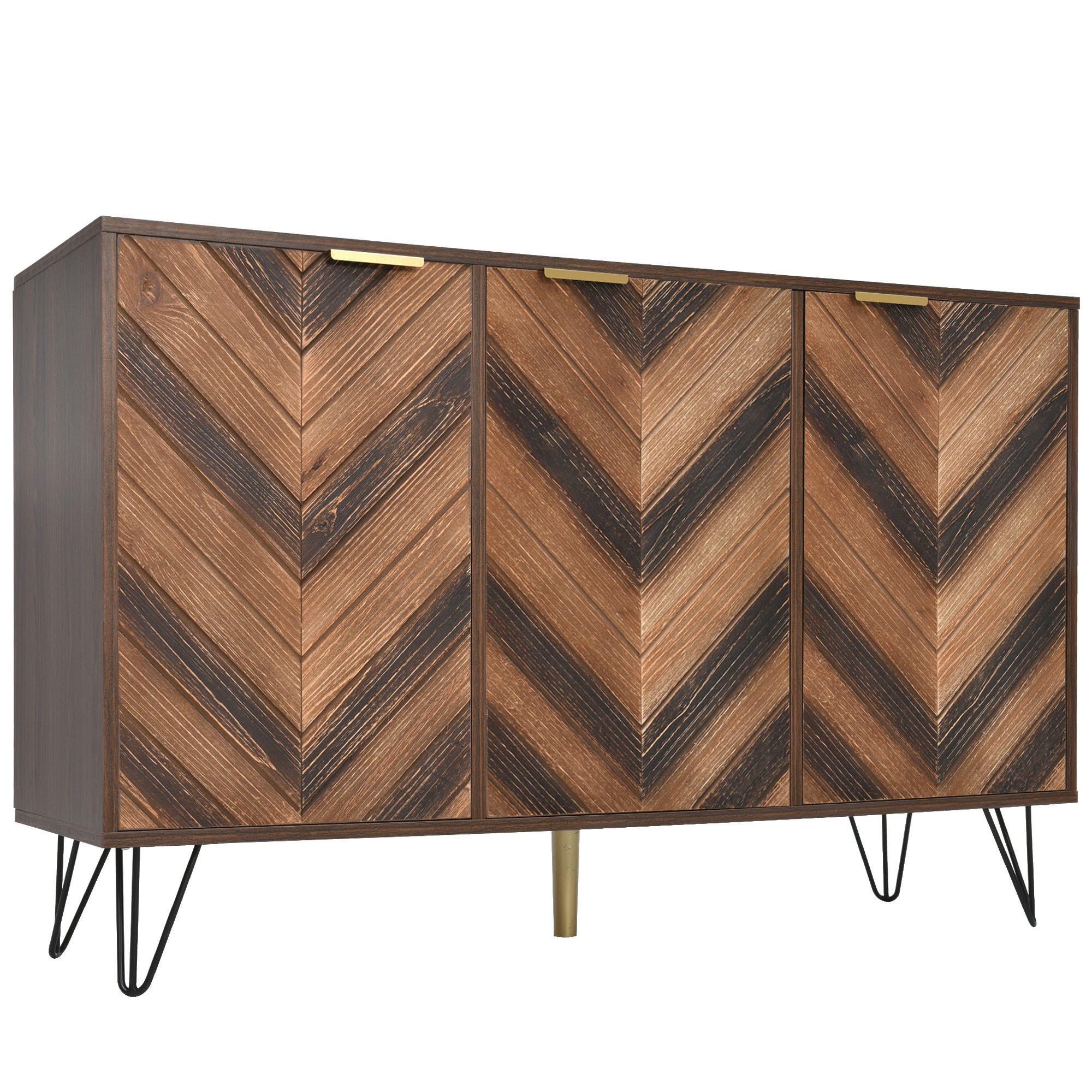 Chicfurn Sideboard Eiche 120x76.5x38 cm