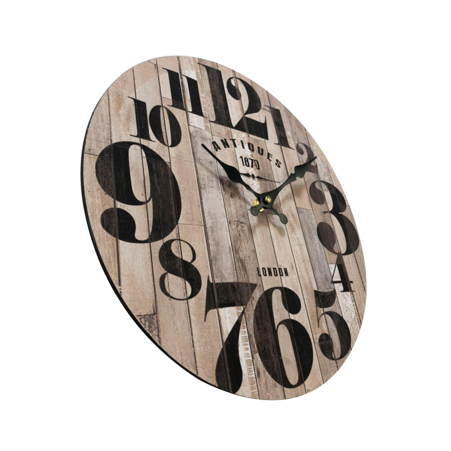 WANDUHR Schwarz 4/34/34 cm - Schwarz, Holzwerkstoff (4/34/34cm) - Mobili Rebecca