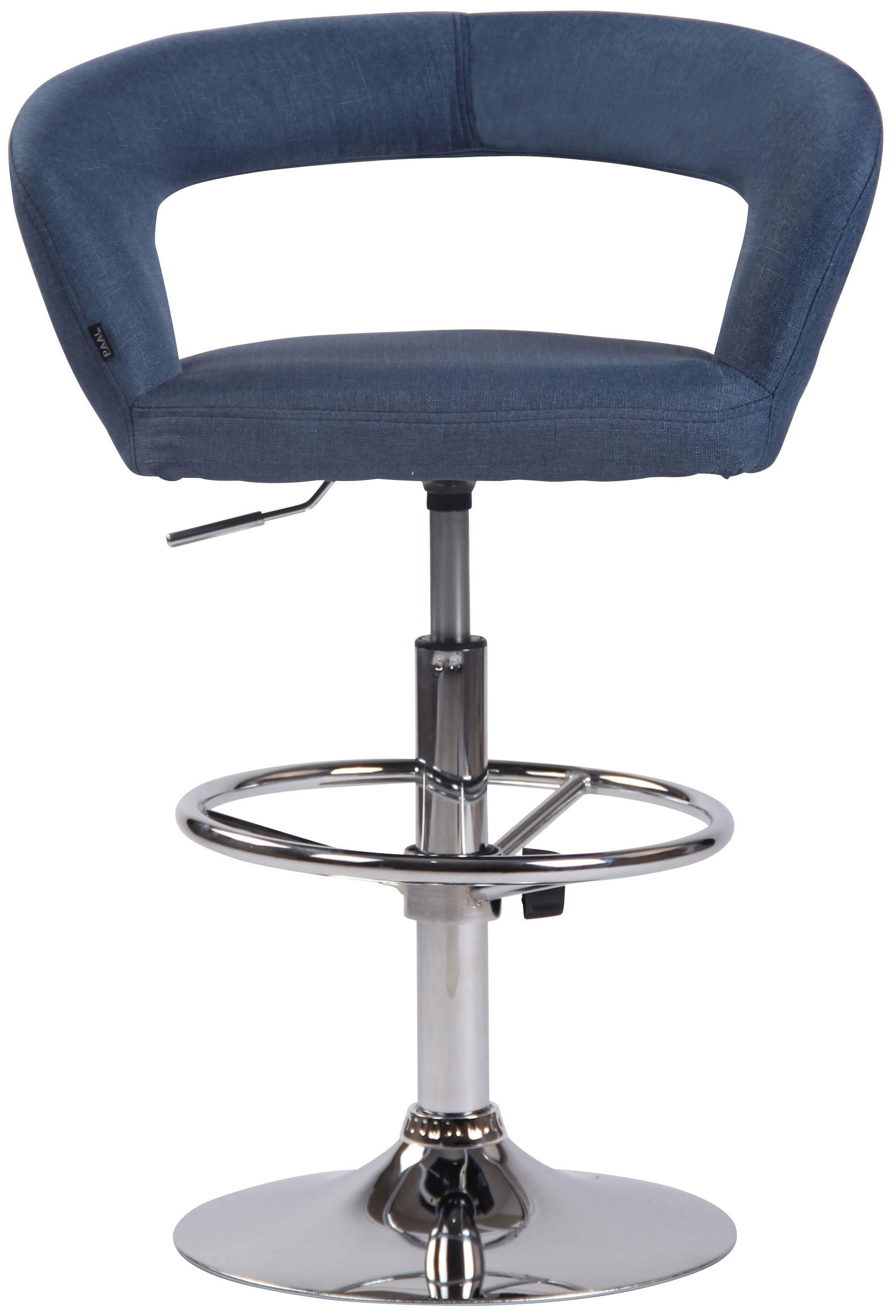 BARHOCKER Stoff blau - Chromfarben/Blau, Textil/Metall (58/82/47cm) - CLP