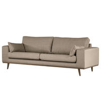 2-SITZER SOFA - Taupe/Eichefarben, Eichenholz/Textil (197/81/88cm) - home24