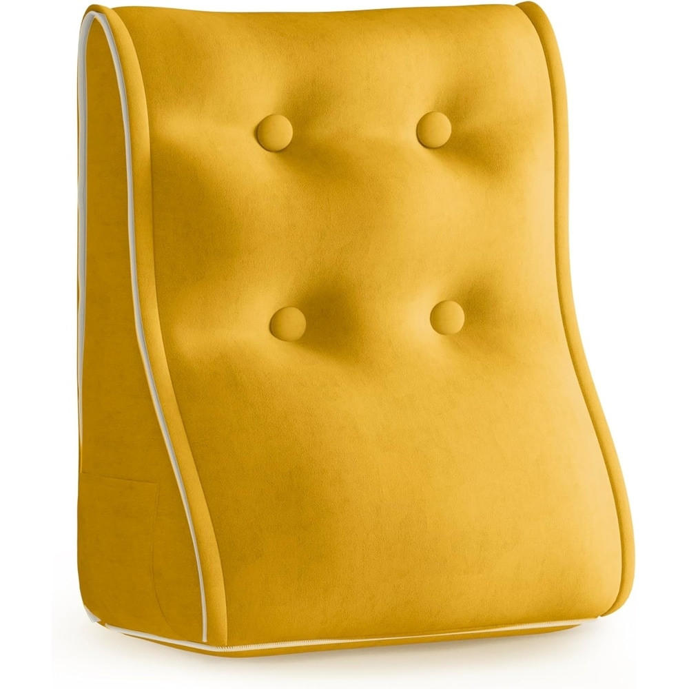 RÜCKENKISSEN Kopfteilkissen Polyesterleinen Gelb 50/22cm - Gelb, Textil (22/50cm) - Vercart