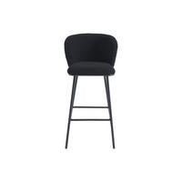 BARHOCKER - 50 cm x 54 cm - Stoff - Schwarz SENORASE - Schwarz, Textil (50/97/54cm) - Vente-Unique