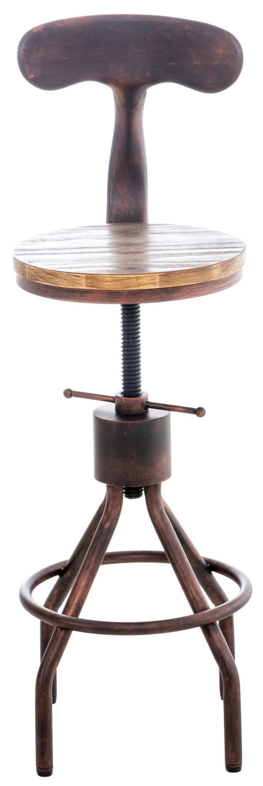 BARHOCKER 2er Set Holz bronze - Bronzefarben, Holz/Metall (41/96/41cm) - CLP