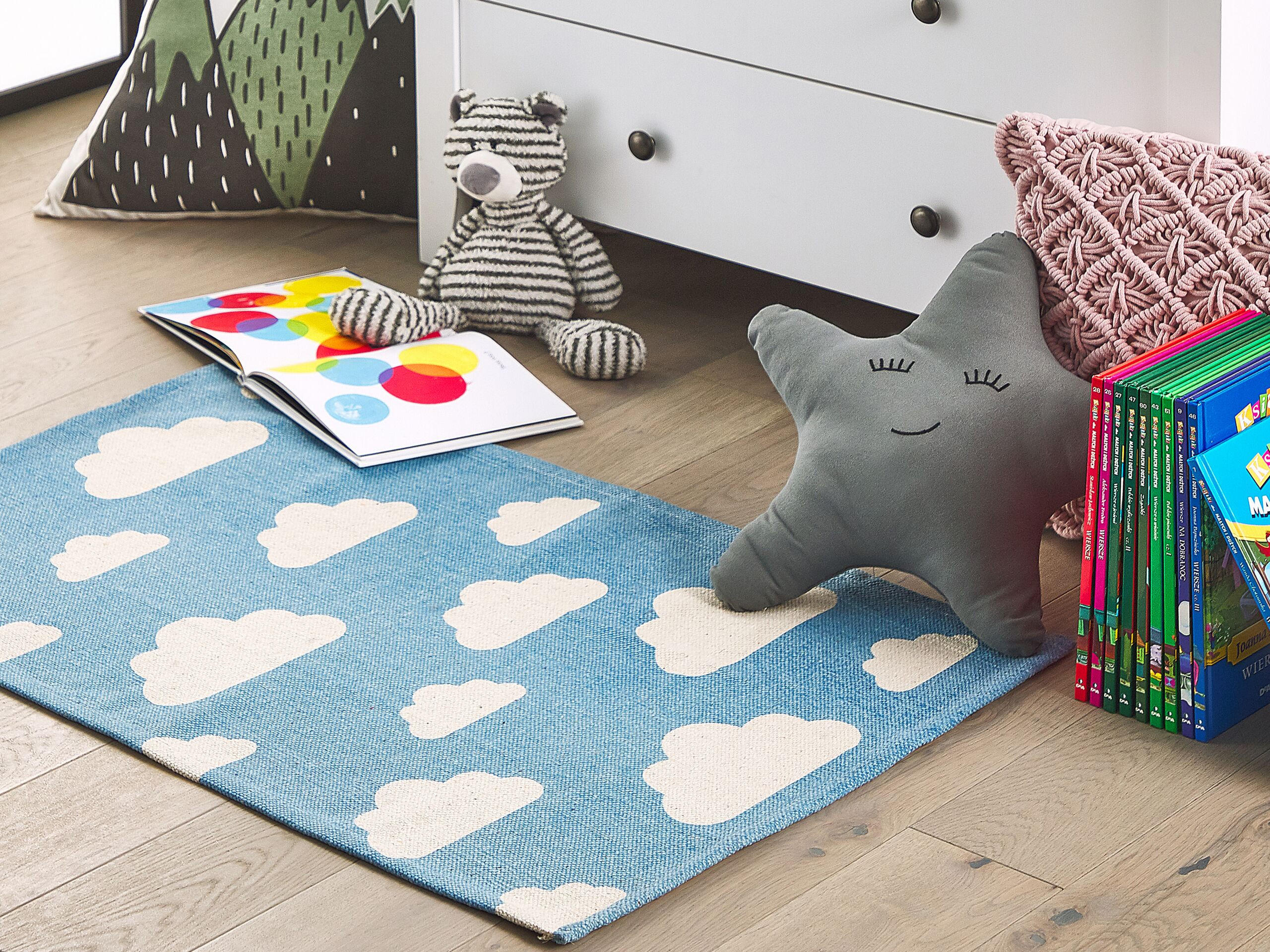 Thumbnail - Beliani Kinderteppich, Blau, Textil, Grafikmuster, Rechteckig, 60x90 cm, Teppiche & Böden, Teppiche, Teppich Kinderzimme...