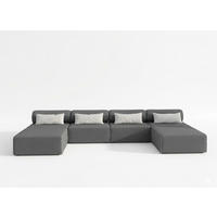 GARTENSOFA BALI XL - Wetterfeste Balkonmöbel & Lounge Sofa Außen - Moderne Outdoor Couch für Garten - Balkon & Terrasse - Dunkelgrau - Dunkelgrau, Kunststoff (448/78/100cm) - Trada