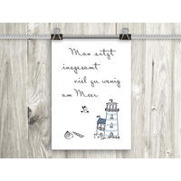 POSTER DIN A4 21x29,7 cm Spruch Meer Leuchtturm - Blau, Papier (21/29.7/2cm) - artissimo