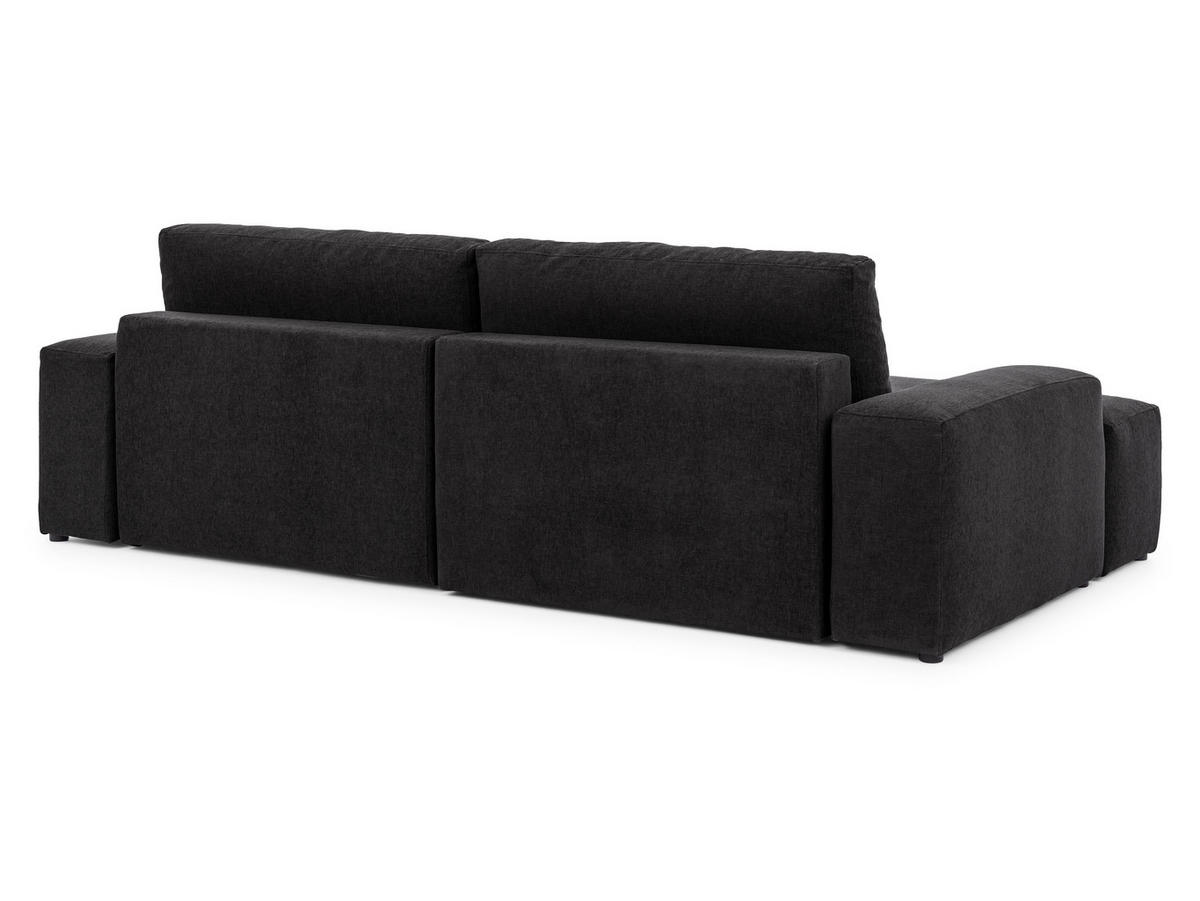 ECKSOFA Lennon aus Schwarz Strukturstoff mit Schlaffunktion und Bettkasten - Schwarz, Holz/Kunststoff (137/264cm) - S-Style