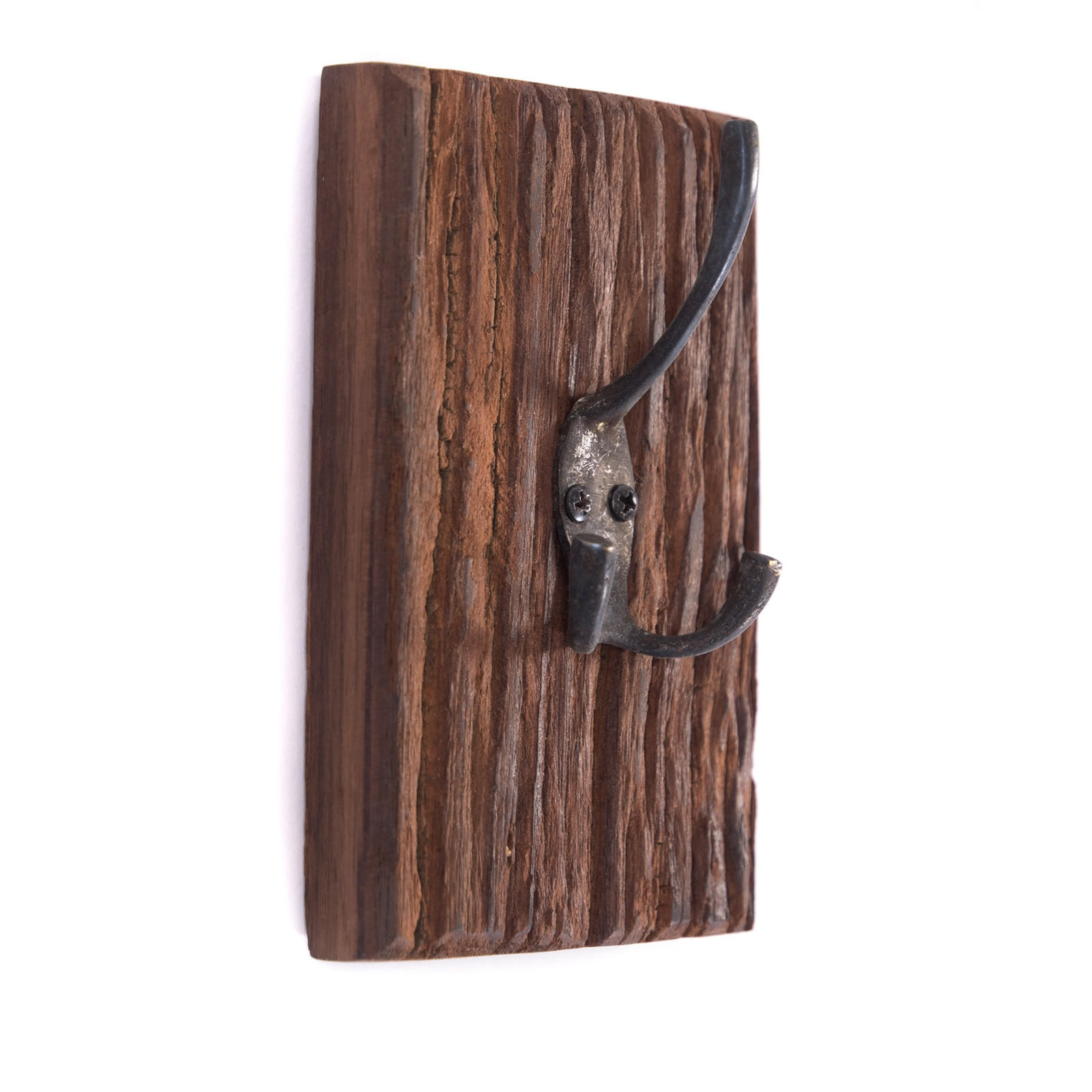 GARDEROBENBRETT Board Massivholz, Doppelhaken braun - Naturfarben, Holz (10/15/6cm) - DESIGN DELIGHTS