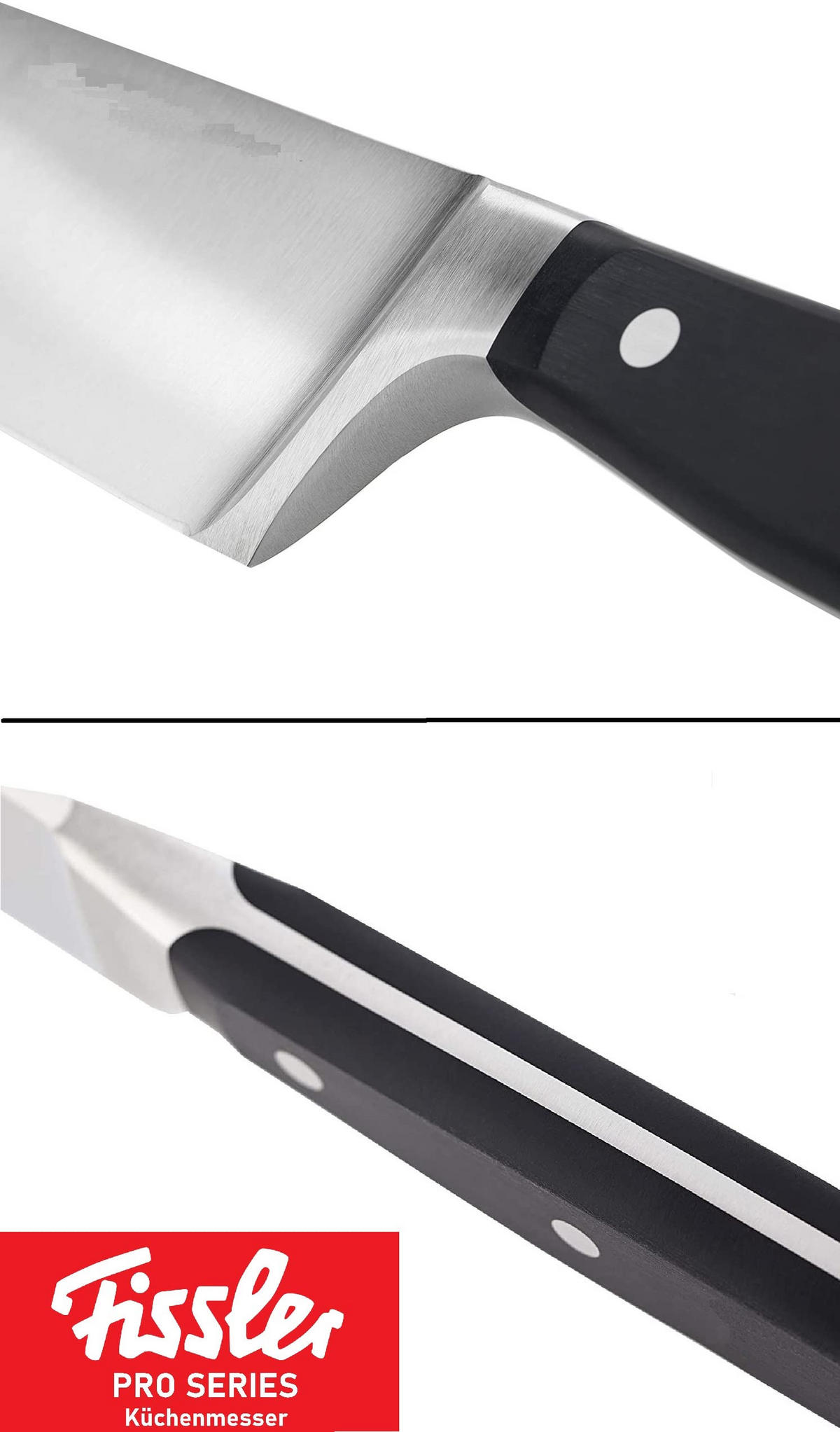 KOCHMESSER Profi Silber 19 cm – Multifunktionales Küchenmesser für Schneiden, Hacken & Zubereitung - Silberfarben, Metall (35cm) - Fissler