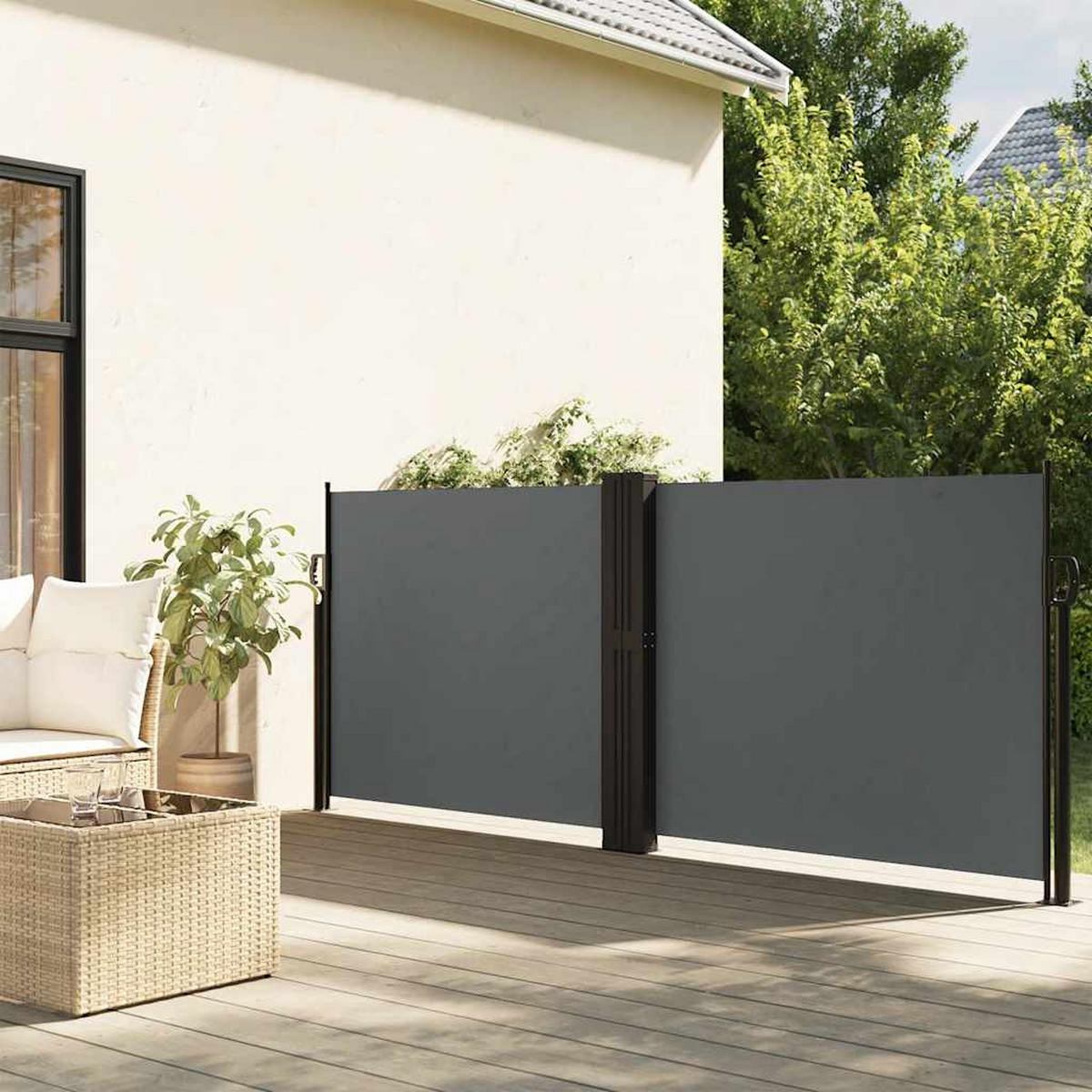 SEITENMARKISE Ausziehbar Anthrazit 100x1000 cm - Anthrazit, Metall (1000/100cm) - furnicato
