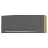 KLAPPHÄNGESCHRANK Kvantum W4B/90 Graphit Matt / Eiche Artisan Matt 90 / 32,5 / 36cm - Graphitfarben/Eiche Artisan, Holz/Holzwerkstoff (90/36/32.5cm) - Feldmann-Wohnen