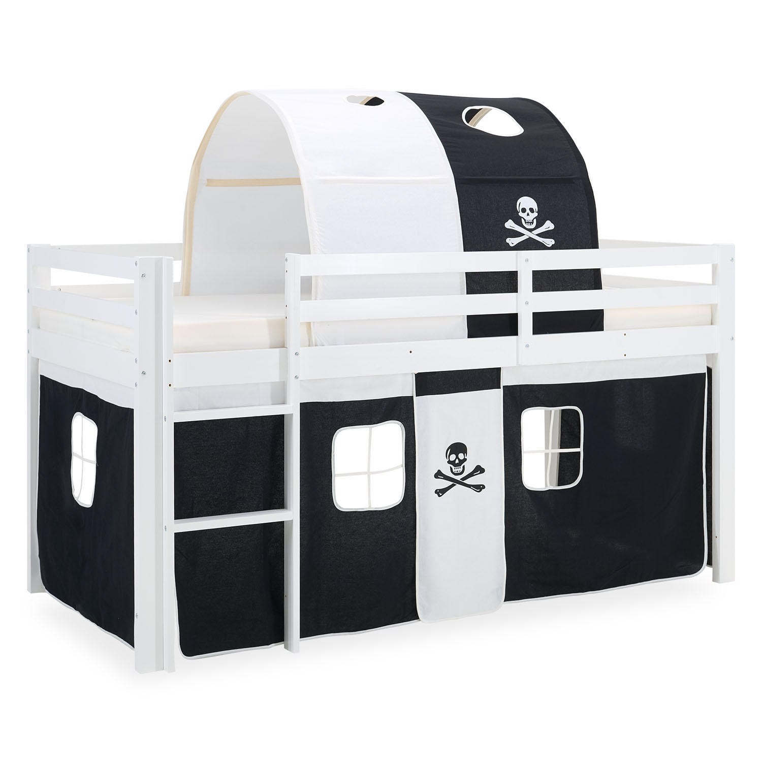 HOCHBETT 90/200 cm Pirat - Schwarz/Weiß, Holz - Homestyle4u