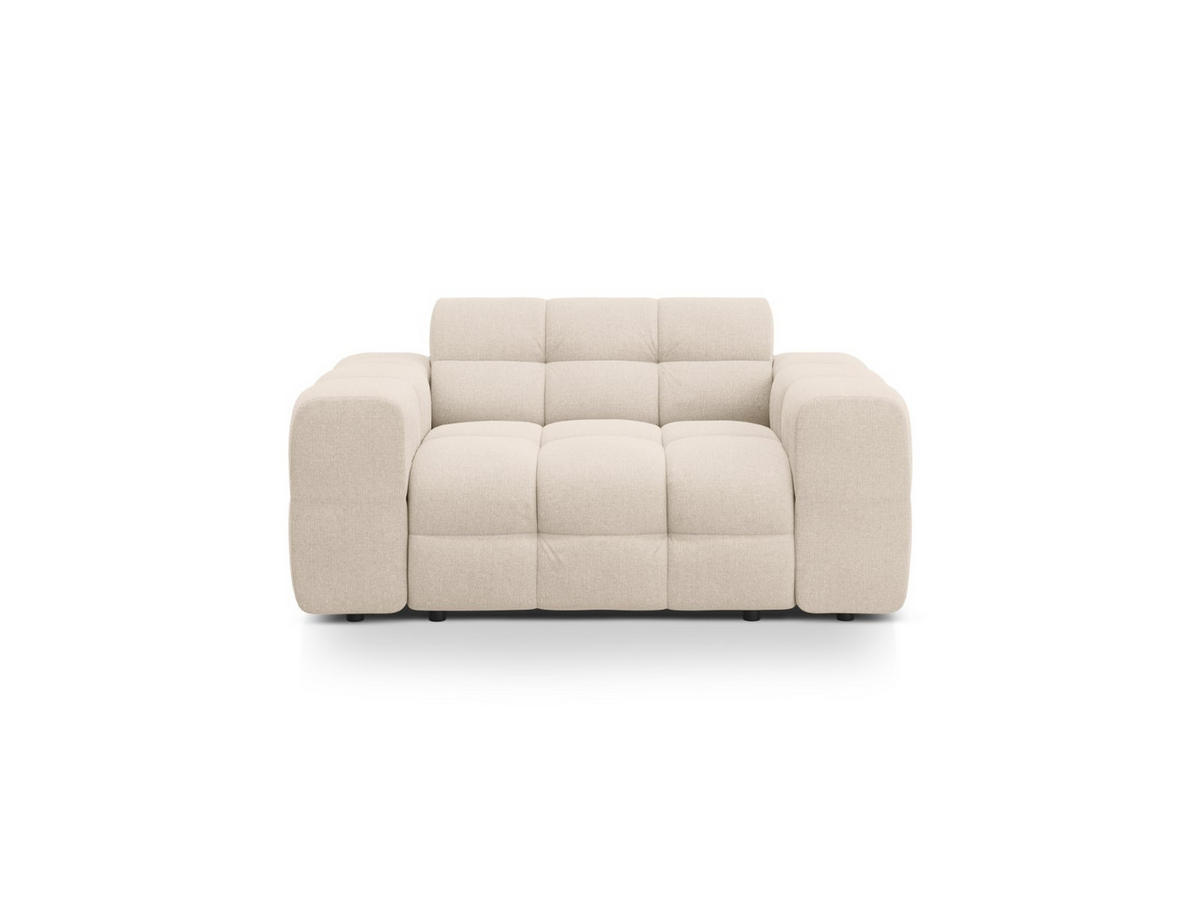 SOFA Kendal aus strukturiertem Stoff beige 2 Sitzplätze - Beige, Textil (156/79/103cm) - Micadoni