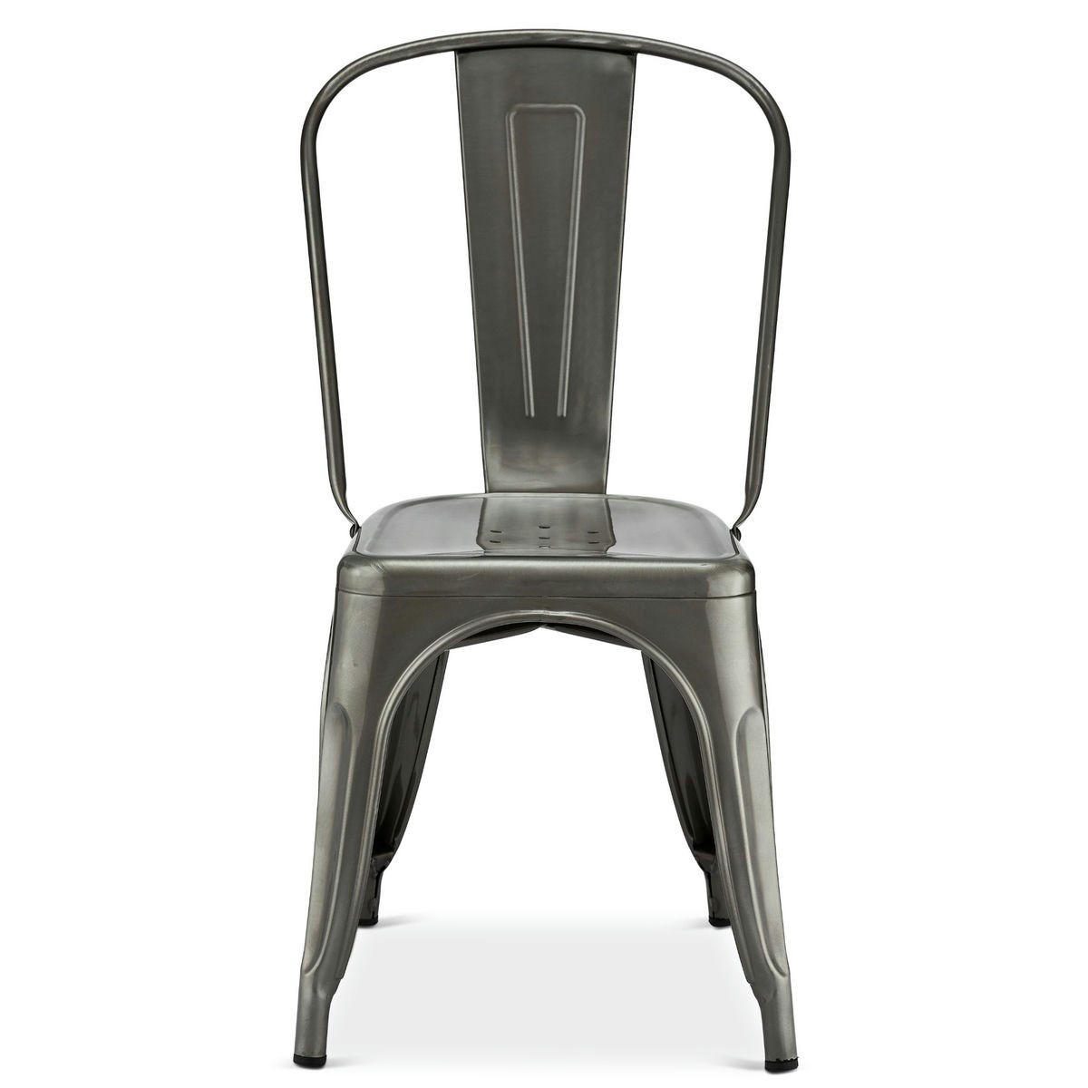 STUHL-SET 4 Stück in Stahl - Silberfarben/Grau, Metall (43/85/51cm) - Furnhouse