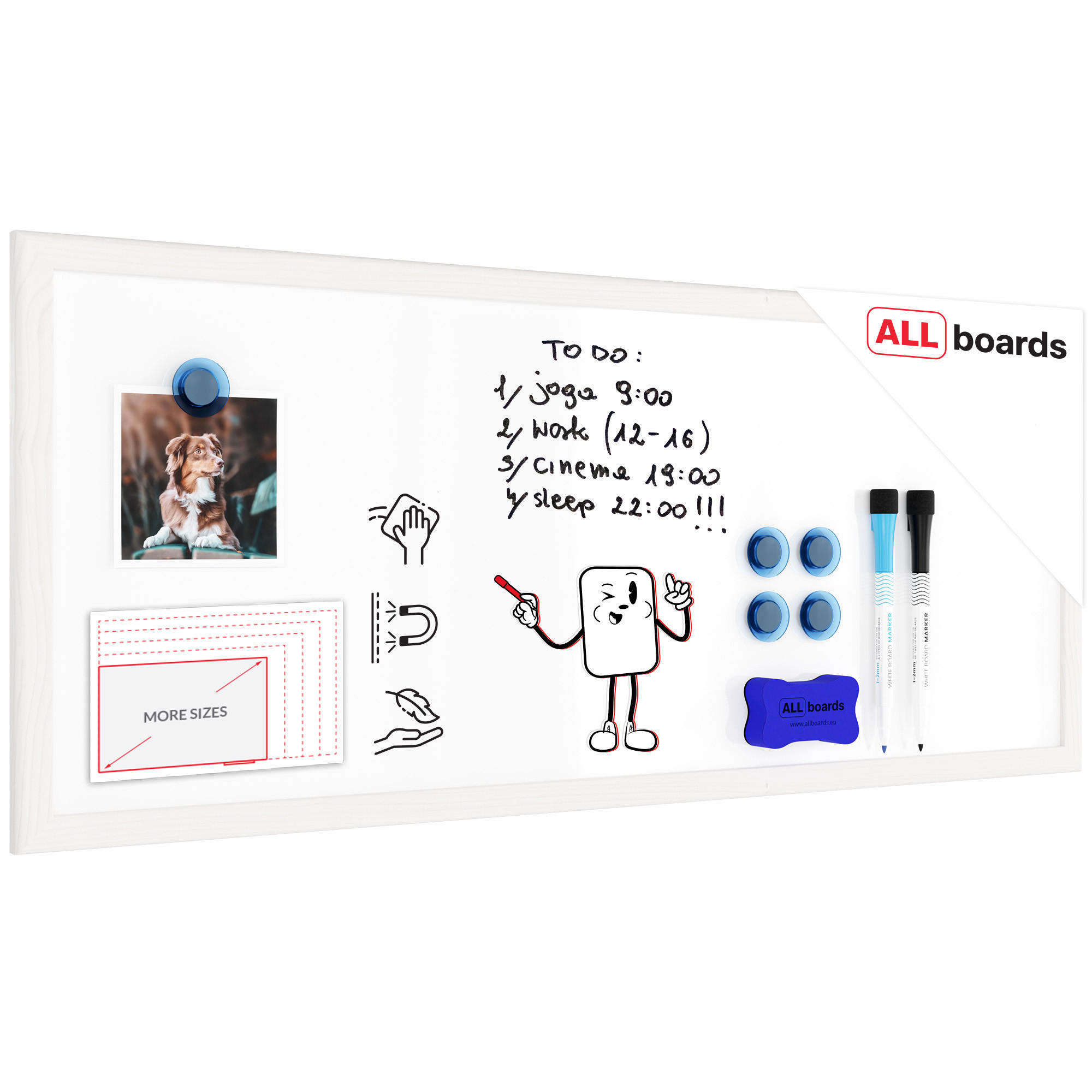 ALLboards Magnetisches Weiß 30x70x1.5 cm