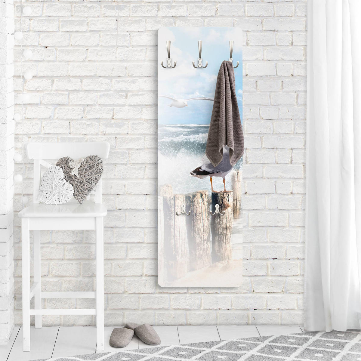 WANDGARDEROBE - No.YK3 Absolut Sylt 34/105 cm - Blau, Holzwerkstoff (34/105/1.6cm) - Bilderwelten