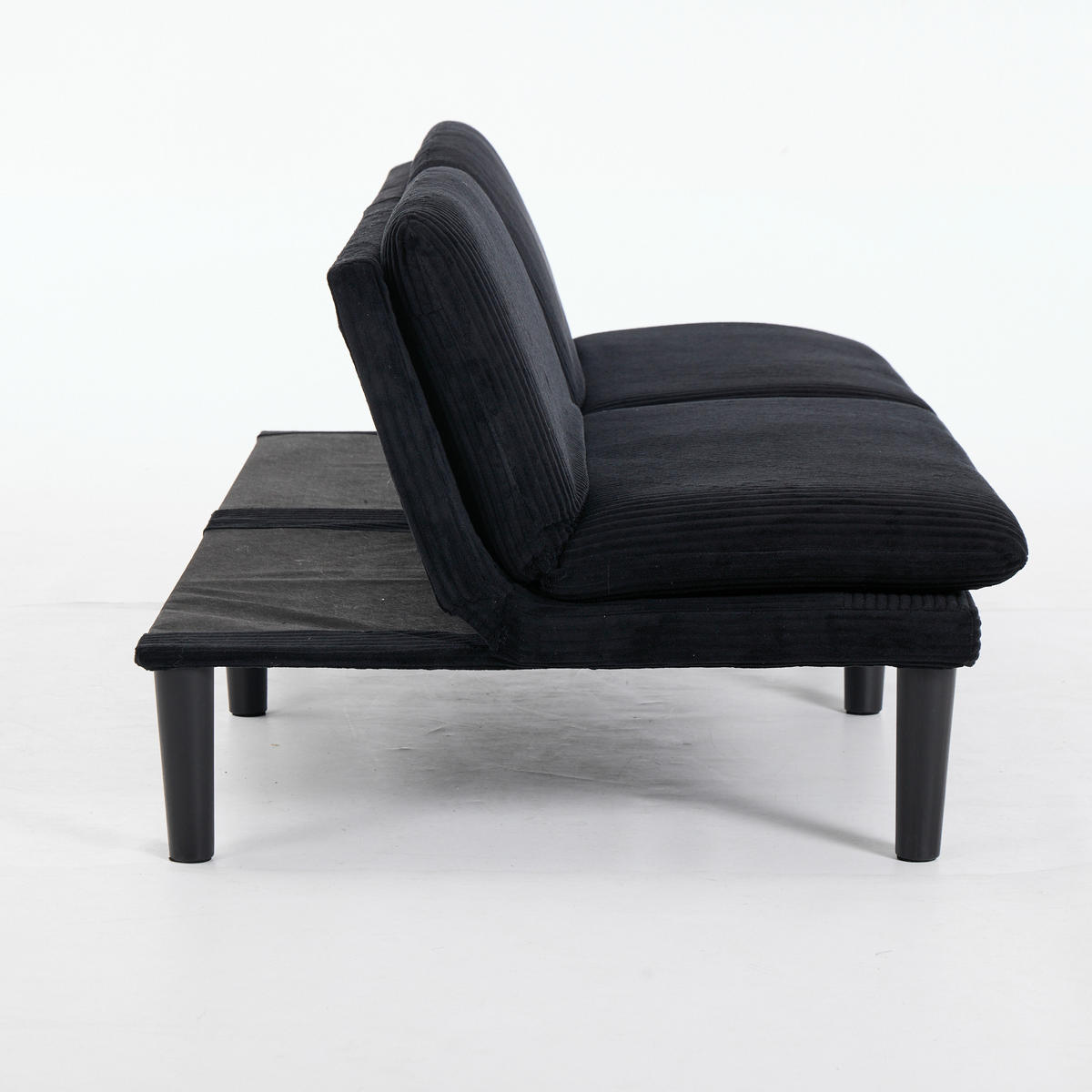 SCHLAFSOFA 167/43/67 cm in Schwarz Cord - Schwarz, Textil (86/67/168cm) - Oxeza