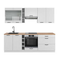 KÜCHENZEILE Fame-Line Weiß Landhaus/Weiß 235 cm, AP Eiche - Creme/Weiß, Holzwerkstoff (235/81.6/60cm) - Vicco
