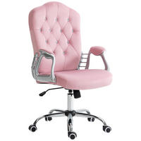 BÜROSTUHL, Schwarz/Hellgrau/Rosa, Polyester, Stahl - Rosa, Kunststoff (61/114/61cm) - Vinsetto