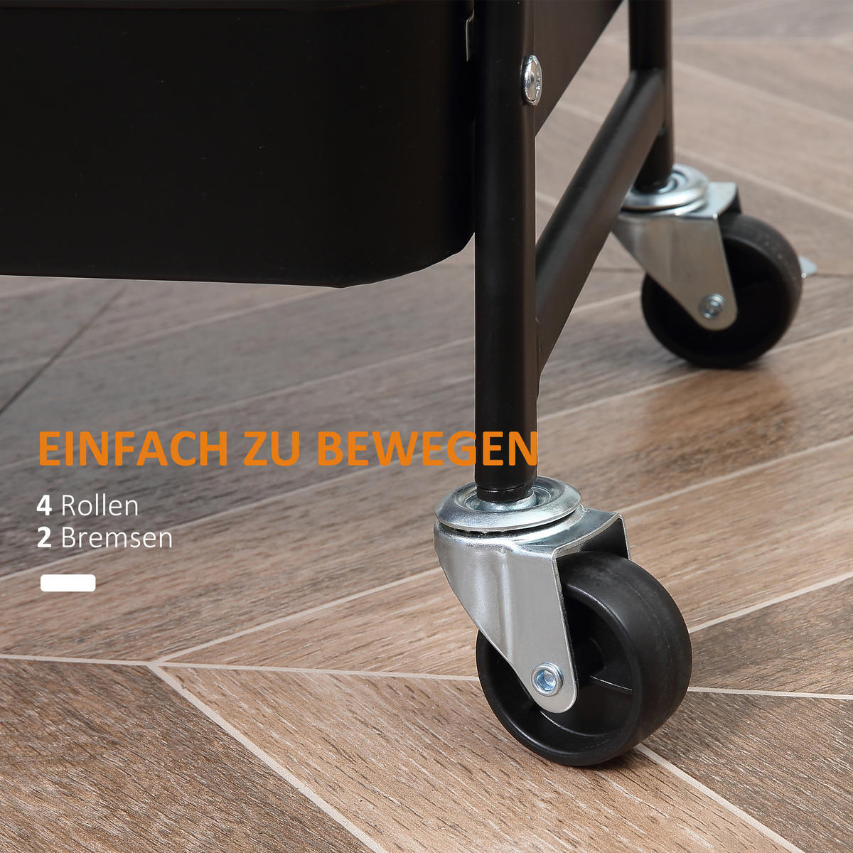 KÜCHENWAGEN 3-Etagen mit Rollen - Schwarz, Holzwerkstoff (31/79.4/45cm) - HOMCOM