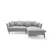 ECKSOFA GLOSS mit Schlaffunktion, Ottomane & goldenen Füßen – Samtsofa im GLOSSour-Stil mit Zierkissen, 258x167x91 cm, Rechte, GRAU - Blau, Holz/Textil (258/167cm) - DomoHome