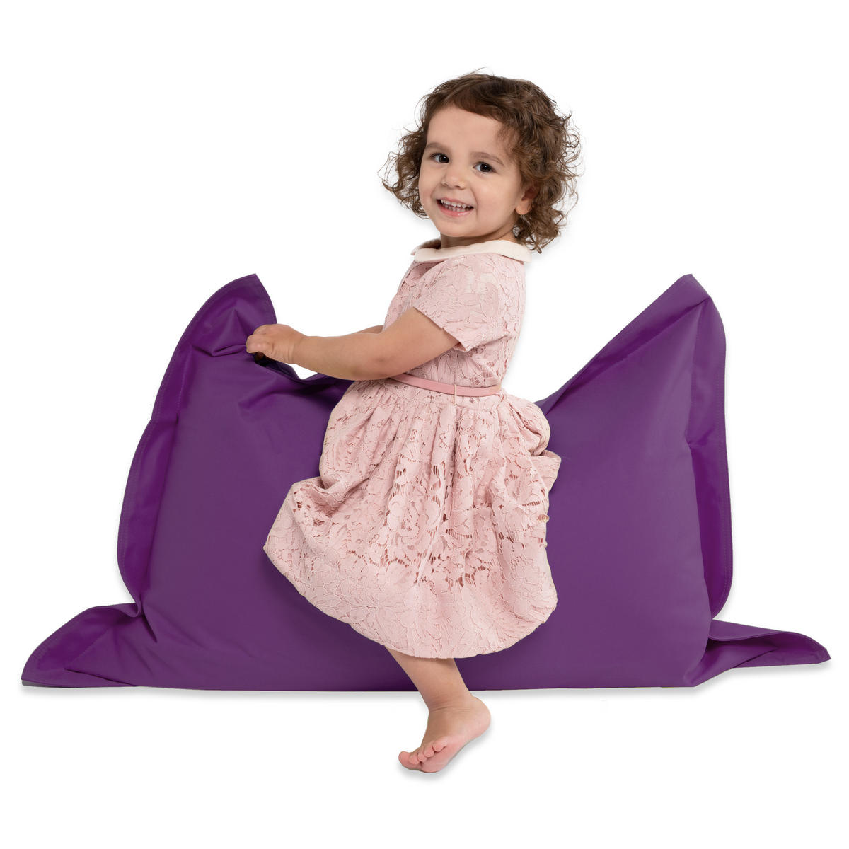 SITZSACK XXL 2er Set "Square" + "BeBi" - Lila, Textil (140/25/180cm) - Green Bean