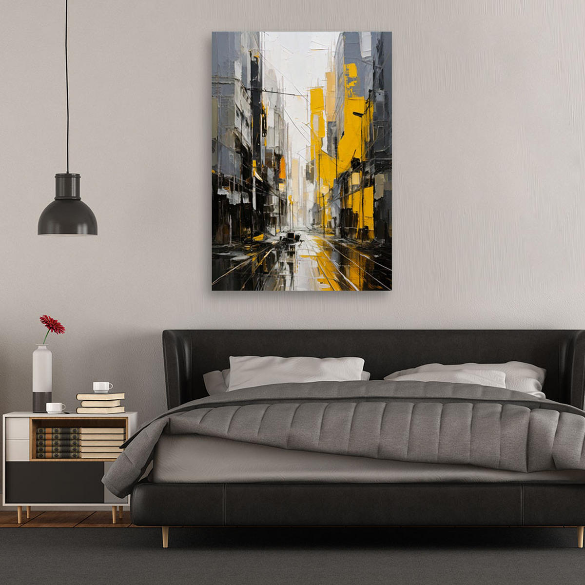 LEINWANDBILD Abstraktion 60x90cm - Gelb, Textil (60/90cm) - Feeby