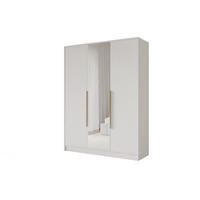 KLEIDERSCHRANK - LUSSO - 150 - Weiß - Schwarz/Weiß, Holzwerkstoff (150/200/51cm) - ALTDECOR