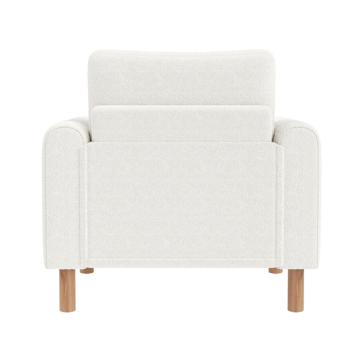 LOUNGESESSEL Teddy-Samt mit dickem Sitzkissen 87/83/88,5 cm Weiß - Weiß, Textil (83/88.5/87cm) - Redom