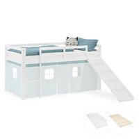 HOCHBETT 90/200 cm in Mint mit Lattenrost + Matratze - Weiß/Mintgrün, Holz/Textil (90/200cm) - Homestyle4u
