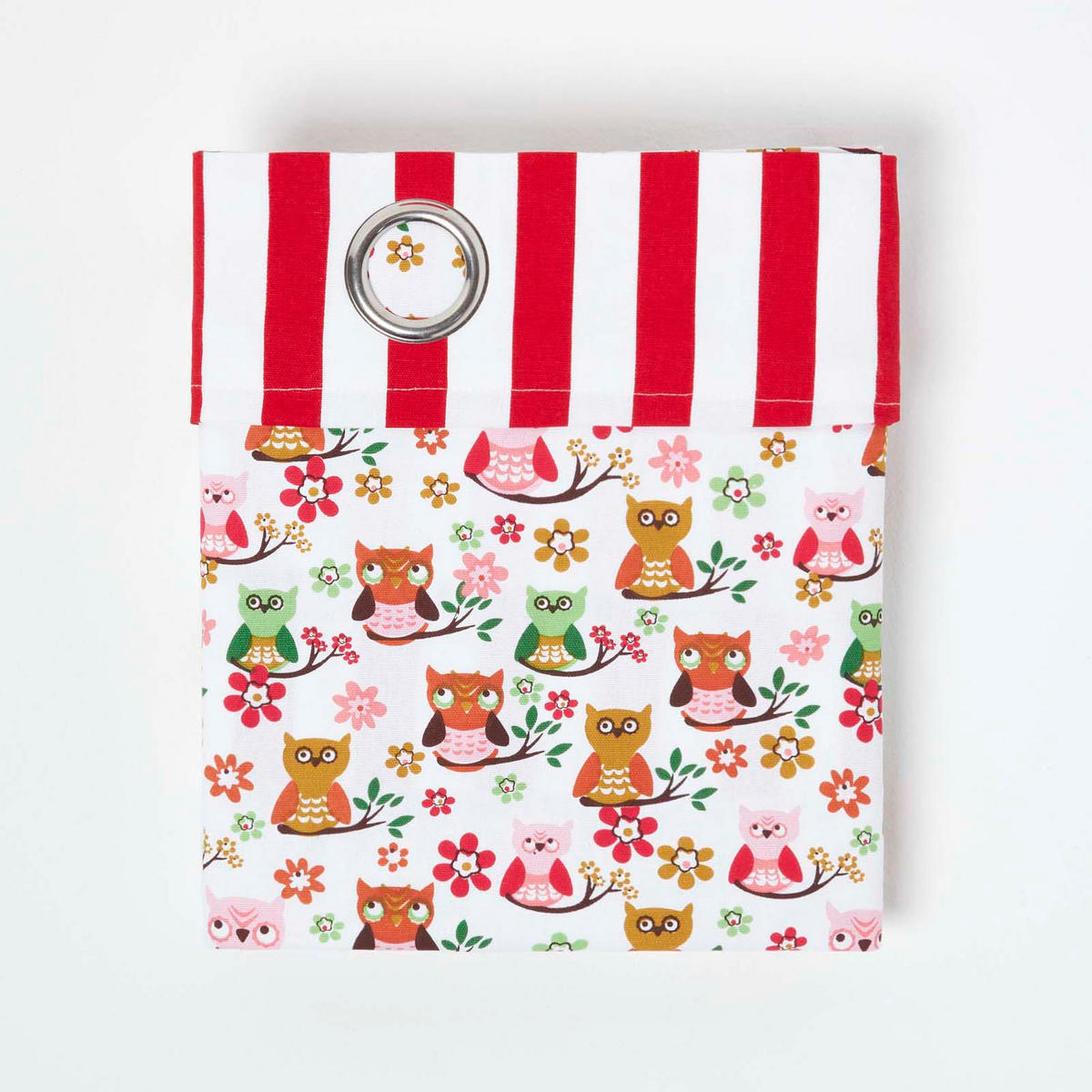 ÖSENVORHANG Eulen blickdicht 2er-Set, 137/182 cm - Rot, Textil (137/182cm) - Homescapes