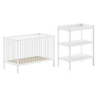 BABYZIMMER Set Kara-lynn 2 Komplettset Massivholz Buche Weiß - Weiß, Holz (203/95/64cm) - 58aufmkessel