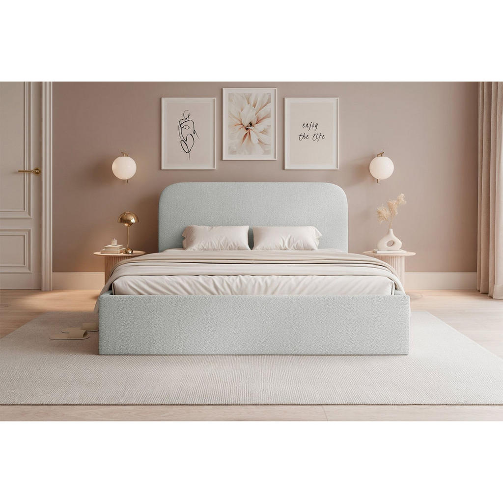 Thumbnail - Selsey Polsterbett, Hellgrau, Textil, 2-Sitzer, 140x200 cm, Schlafzimmer, Betten, Polsterbetten