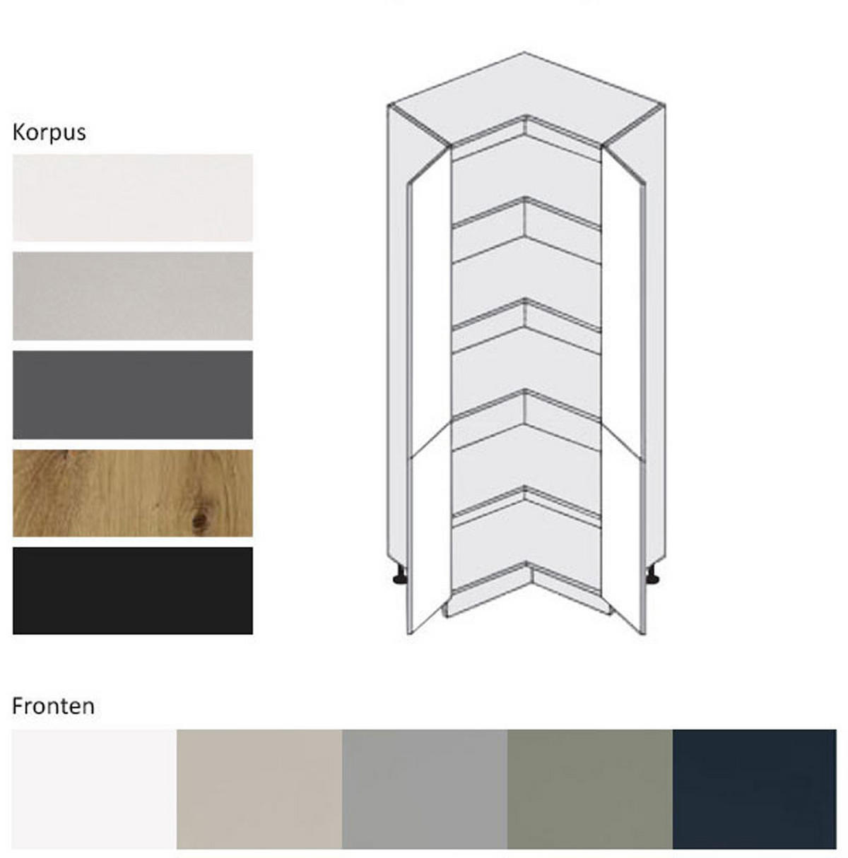 KÜCHENHOCHSCHRANK Salo D24N/207 Kaschmir Matt / Weiß 90 / 90 / 207cm - Kaschmir/Weiß, Holz/Holzwerkstoff (90/207/90cm) - Feldmann-Wohnen