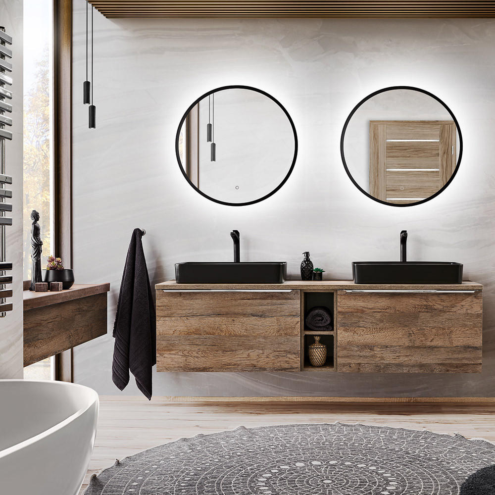 BADMÖBEL-SET 8-TLG. Puebla-56 - Braun, Holzwerkstoff (180/200/46cm) - Lomado