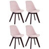 STUHL 4er Set Samt pink - Pink/Walnussfarben, Holz/Textil (48/84/55cm) - CLP