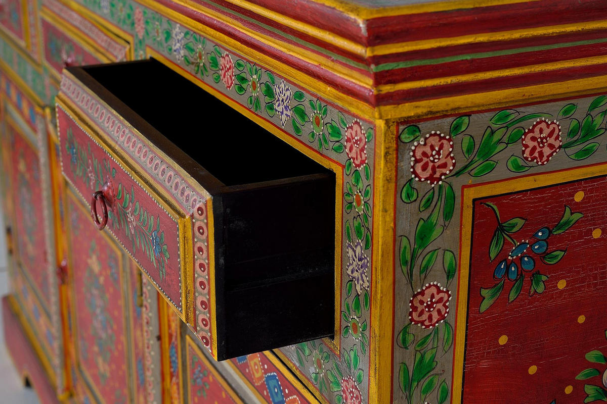 SIDEBOARD aus Mangoholz und MDF - Chromfarben, Holz (40/86/140cm) - Giner y Colomer